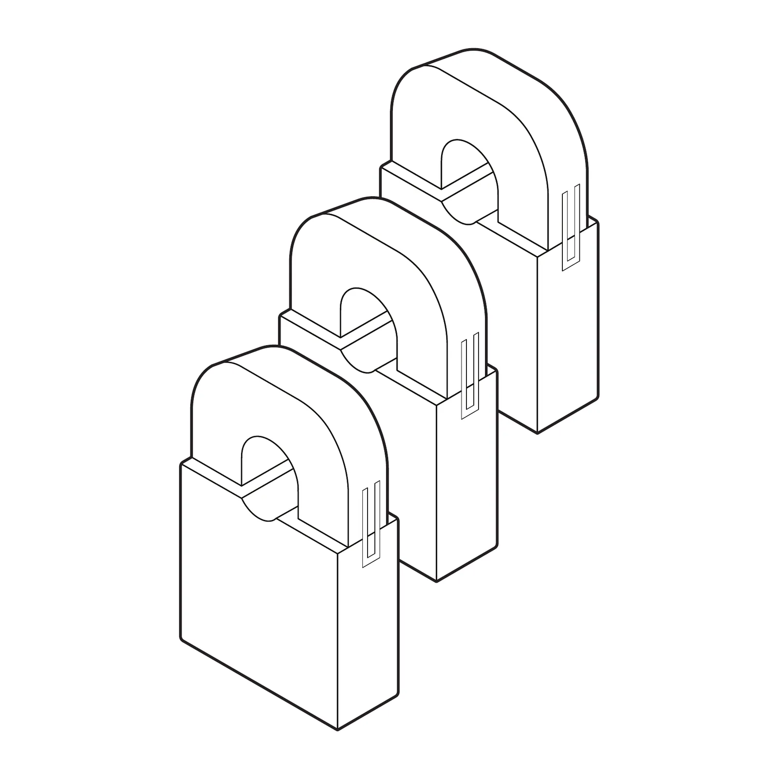 DEFA Sensor Kit, three clamp-on current sensors (drawing)